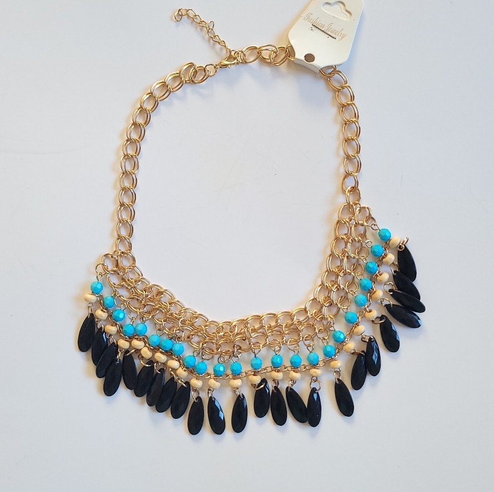 New! Statement Necklace Gold-tone Multi‑Row Fashion Jewelry Layered Necklace